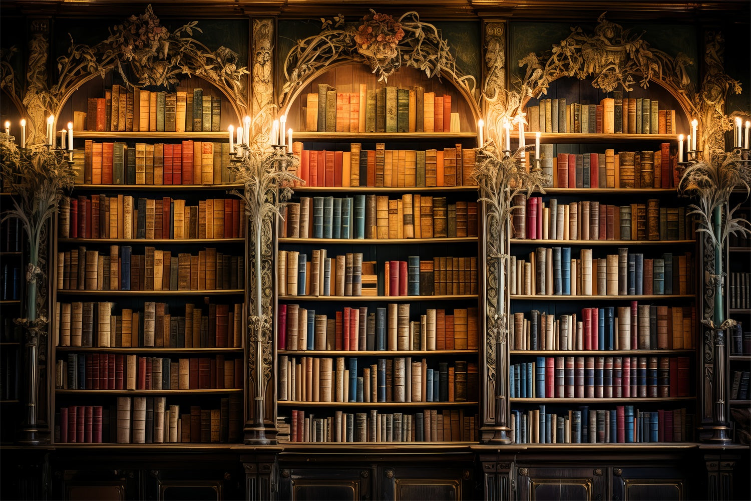 Vintage Backdrop Photography Bookcase Decor Carved Shelves Backdrop UK BRP11-573