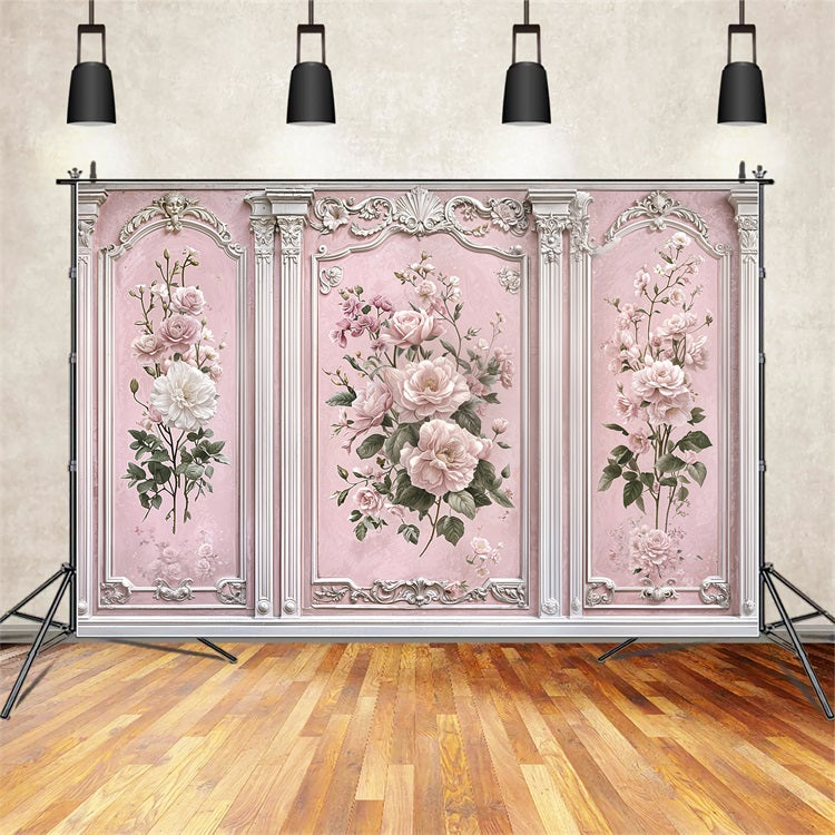 Backdrops Vintage Pink Retro Wall Murals Backdrop UK BRP11-580