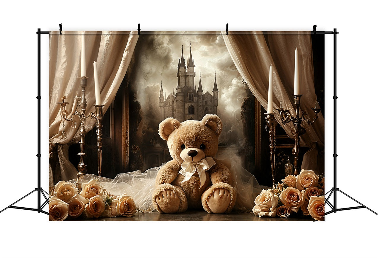 Vintage Backdrops Castle Rose Teddy Curtain Backdrop UK BRP11-584