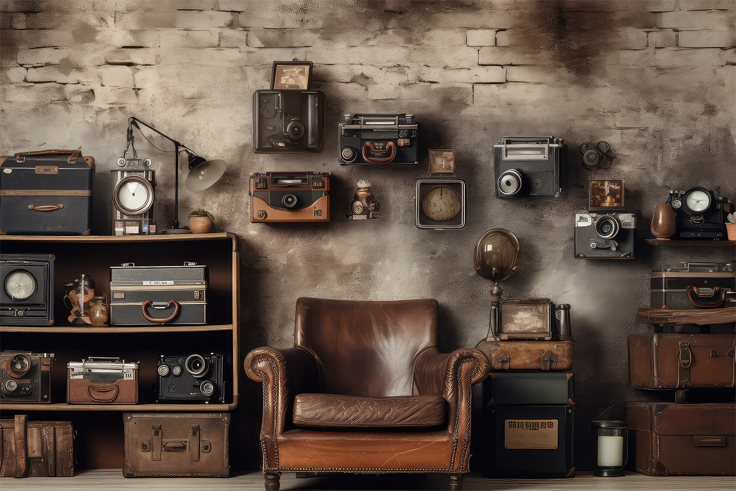 Vintage Backdrop Ideas Collector Decor Antique Cameras Backdrop UK BRP11-595