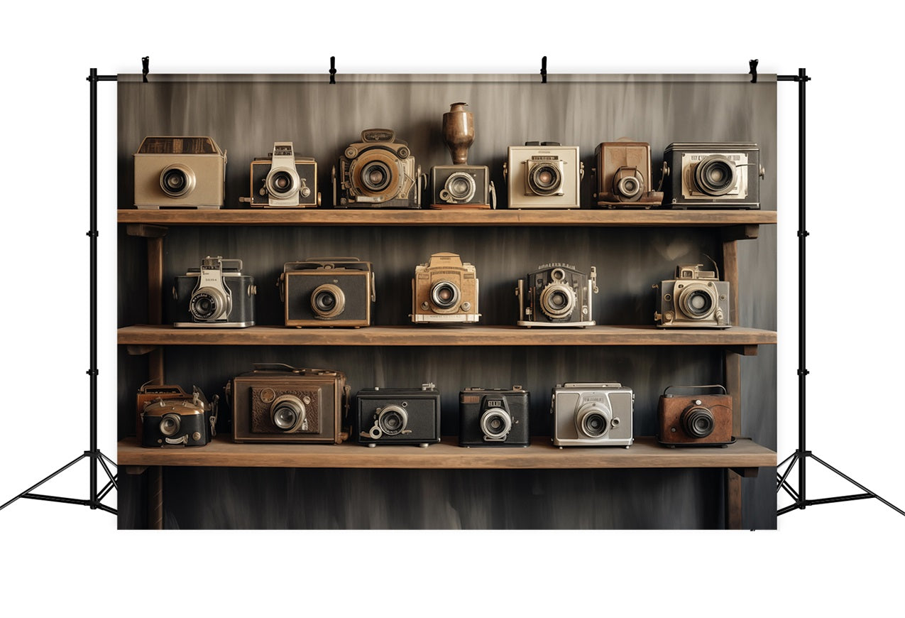 Photography Backdrops Vintage Antique Shelf Camera Decor Backdrop UK BRP11-596