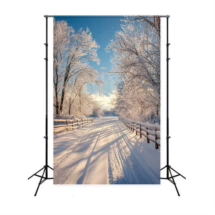 Winter Photo Backdrop Enchanted Landscape Snowy Path Backdrop UK BRP11-67