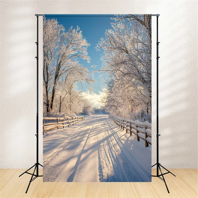 Winter Photo Backdrop Enchanted Landscape Snowy Path Backdrop UK BRP11-67