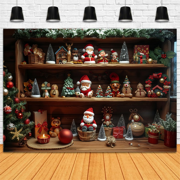 Christmas Photo Backdrop Joy Santa's Workshop Gift Box Backdrop UK BRP11-75