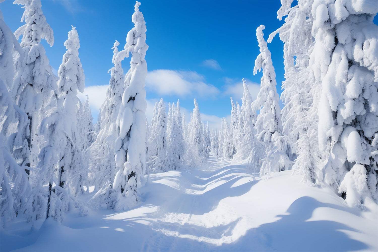 Winter Photography Backdrops Pine Trees Bright Sky Backdrop UK BRP11-8