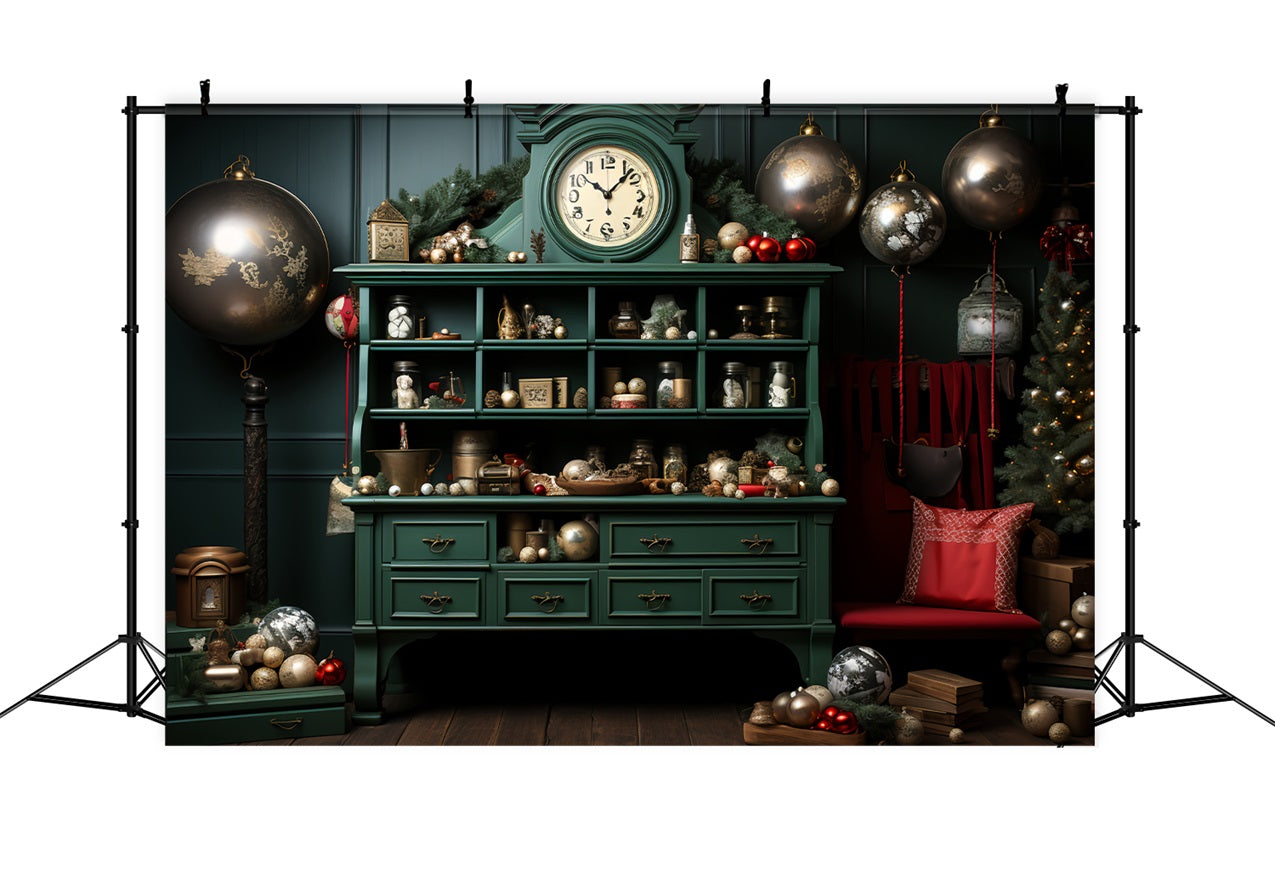 Christmas Backdrop Santa's Workshop Magical Ornament Shelf Backdrop UK BRP11-82