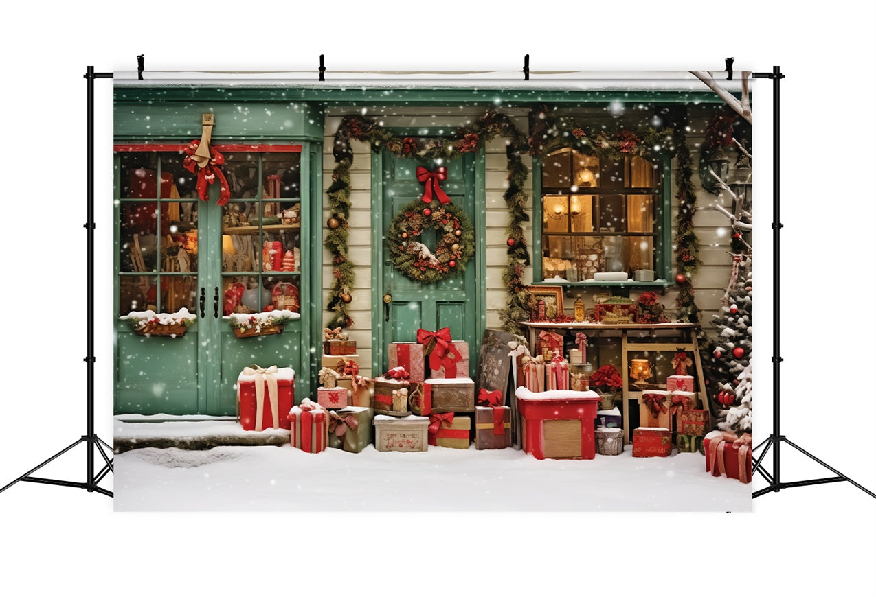 Christmas Backdrop Santa's Workshop Present Paradise Backdrop UK BRP11-92