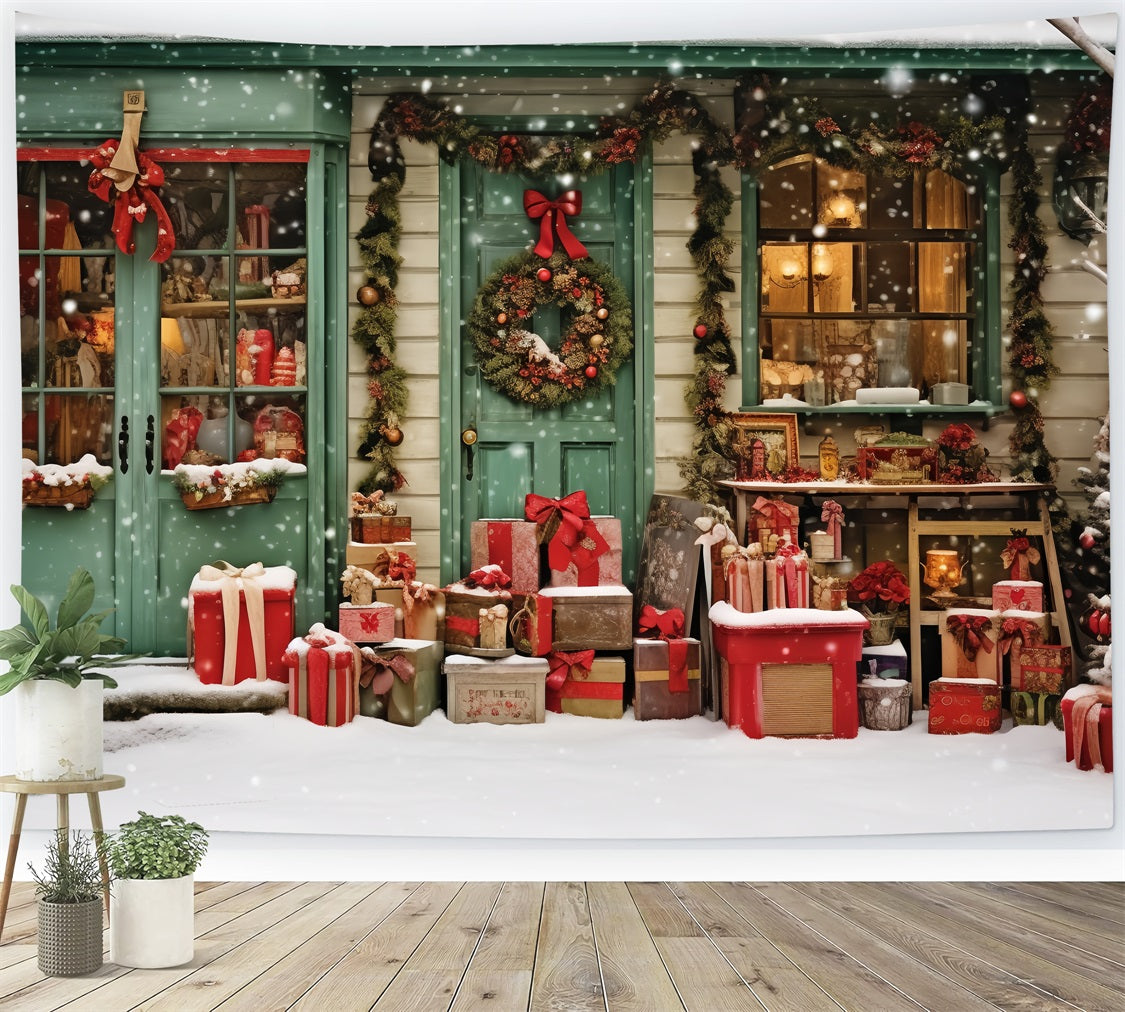 Christmas Backdrop Santa's Workshop Present Paradise Backdrop UK BRP11-92