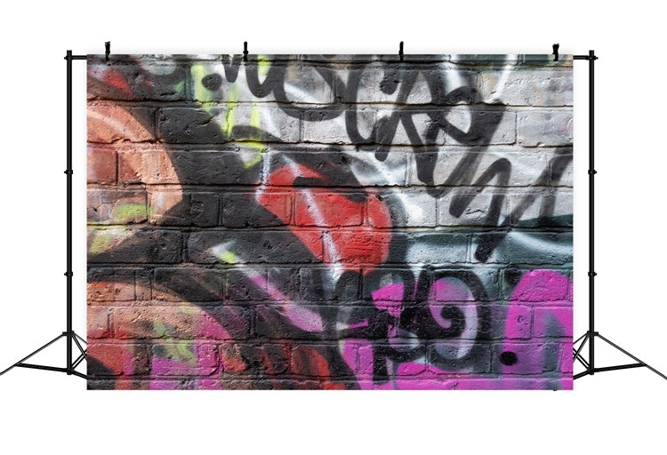 Graffiti Photo Backdrop Vivid Street Art Mural Backdrop UK BRP12-113