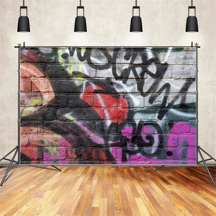 Graffiti Photo Backdrop Vivid Street Art Mural Backdrop UK BRP12-113