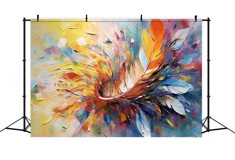 Graffiti Backdrop Energetic Abstract Feather Design Backdrop UK BRP12-116