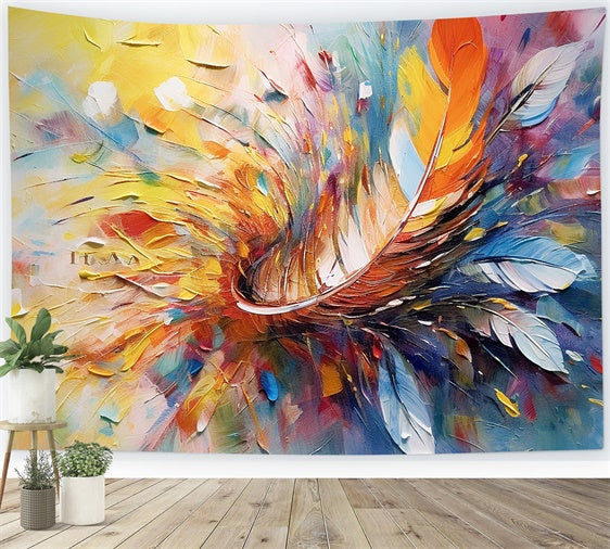 Graffiti Backdrop Energetic Abstract Feather Design Backdrop UK BRP12-116