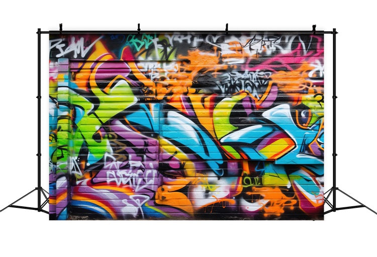 Graffiti Backdrop Vibrant Colorful Artistry Backdrop UK BRP12-119