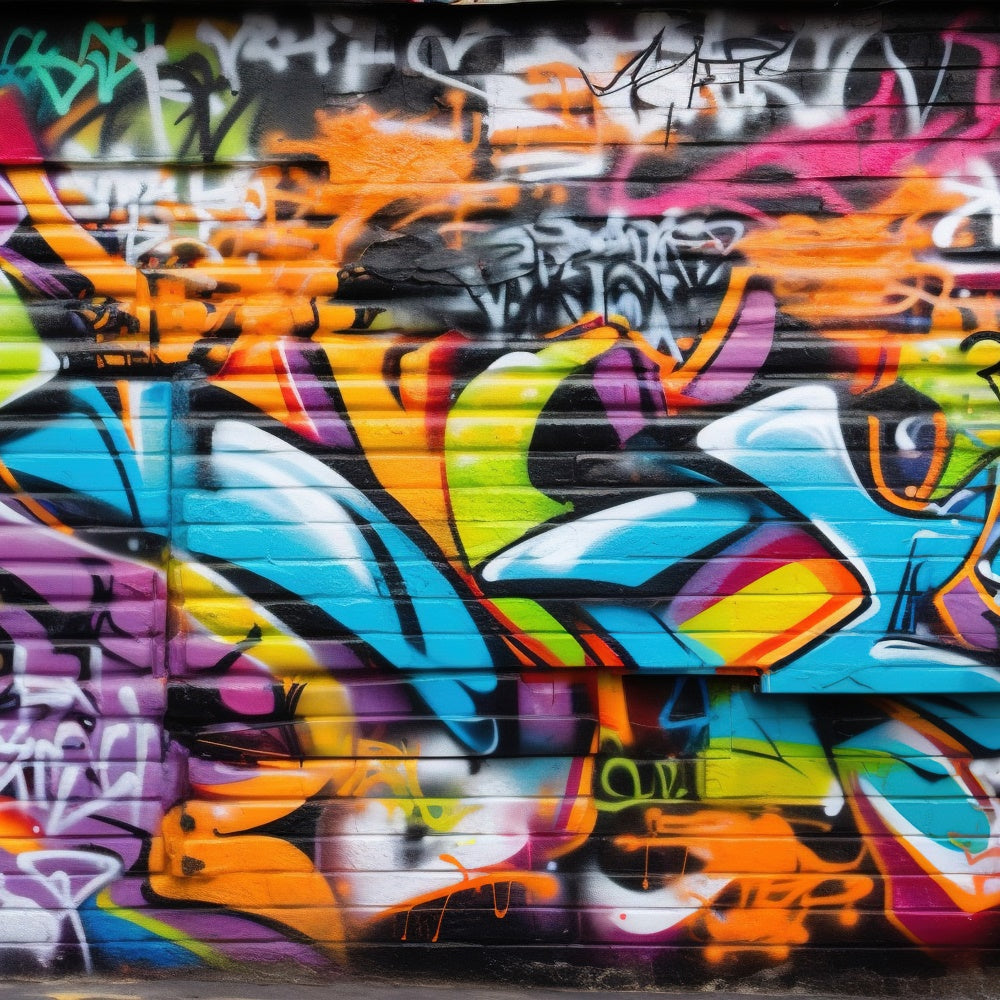 Graffiti Backdrop Vibrant Colorful Artistry Backdrop UK BRP12-119