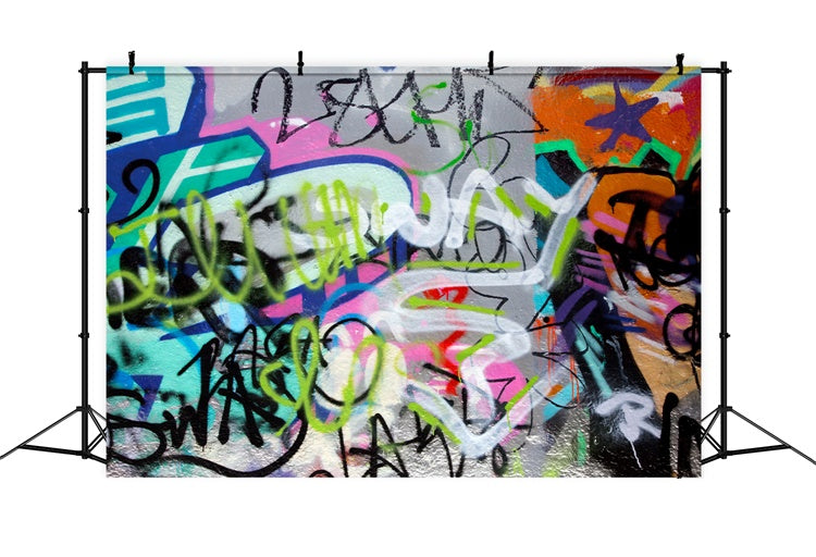 Graffiti Backdrop Photography Fluorescent Wall Art Backdrop UK BRP12-121