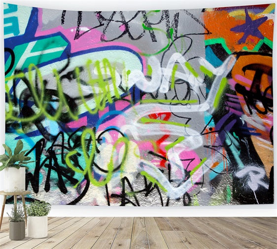 Graffiti Backdrop Photography Fluorescent Wall Art Backdrop UK BRP12-121