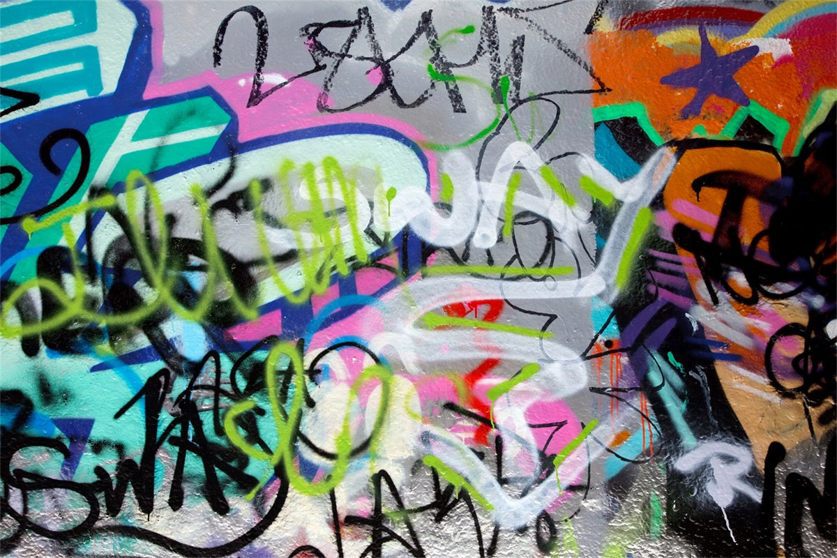 Graffiti Backdrop Photography Fluorescent Wall Art Backdrop UK BRP12-121