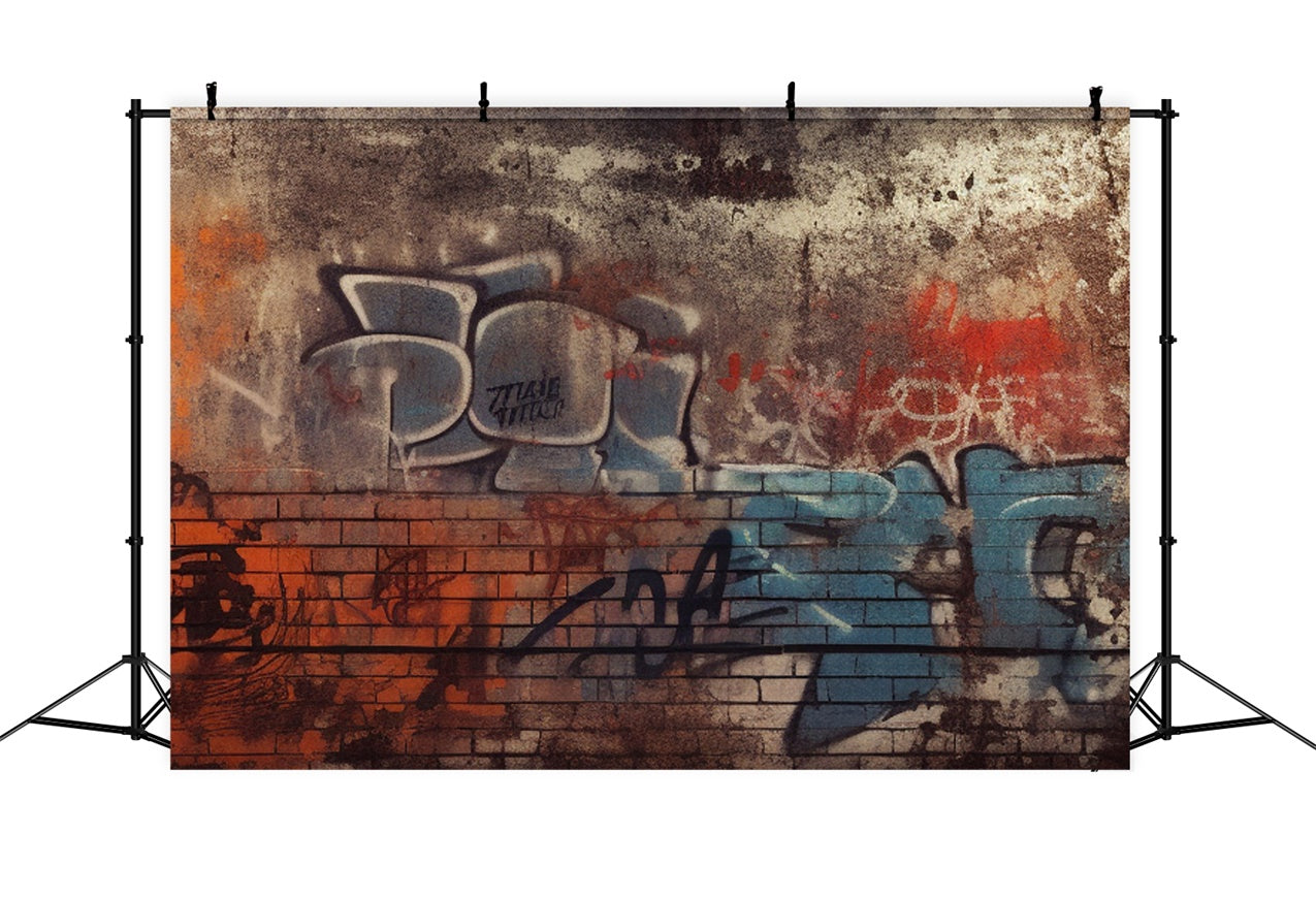 Graffiti Photography Backdrop Abstract Brick Art Backdrop UK BRP12-122