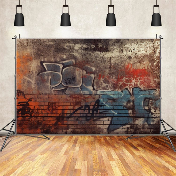 Graffiti Photography Backdrop Abstract Brick Art Backdrop UK BRP12-122