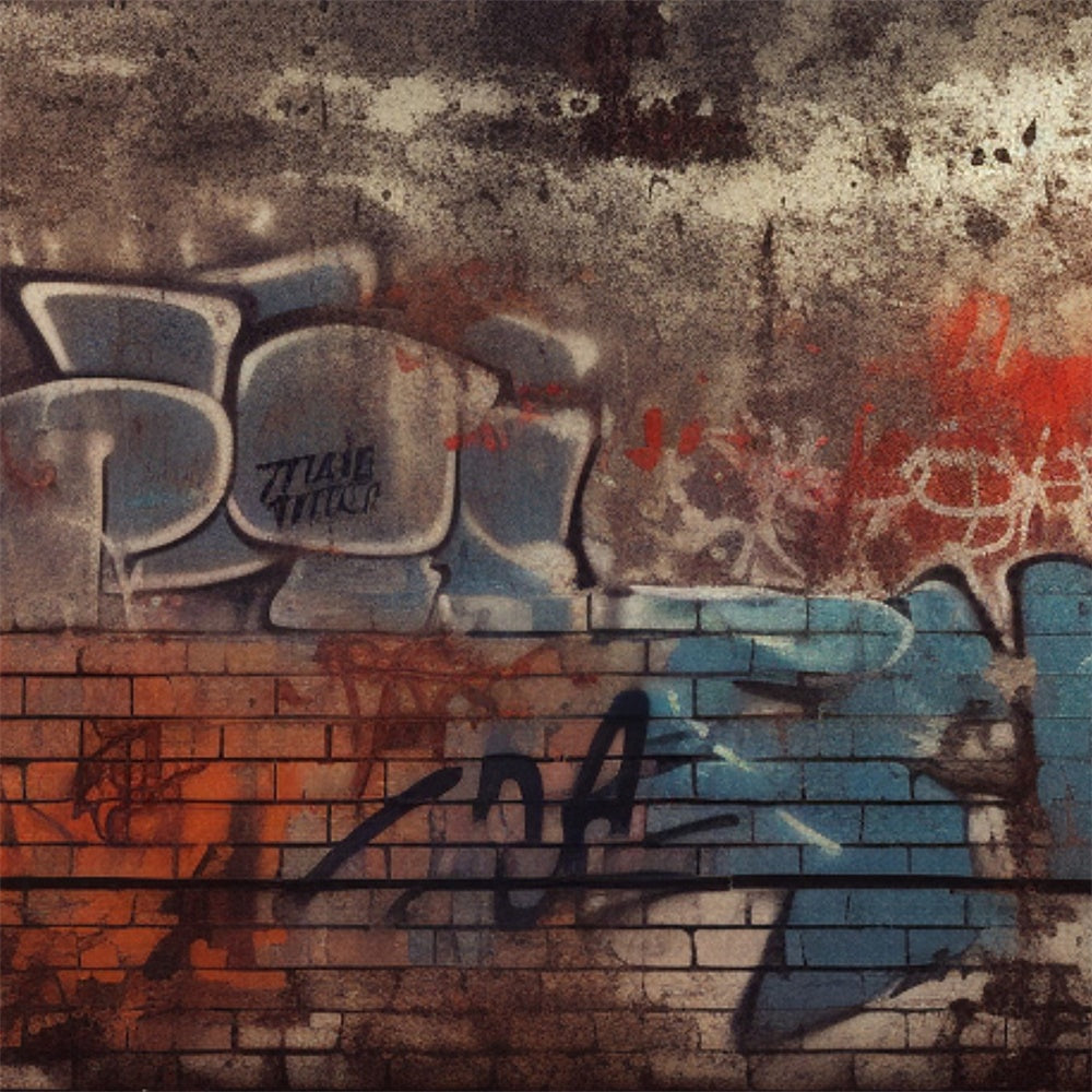 Graffiti Photography Backdrop Abstract Brick Art Backdrop UK BRP12-122