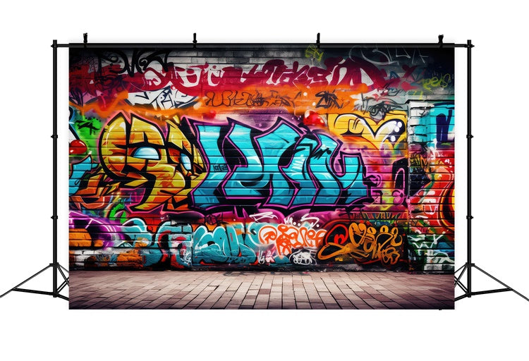 Graffiti Backdrop Background Lively Artistic Brick Backdrop UK BRP12-123