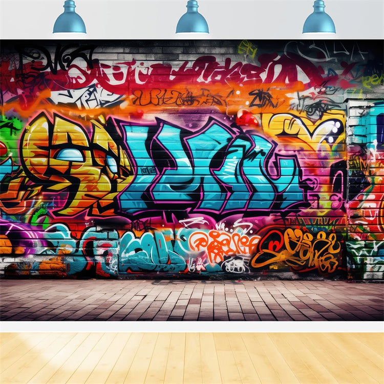 Graffiti Backdrop Background Lively Artistic Brick Backdrop UK BRP12-123