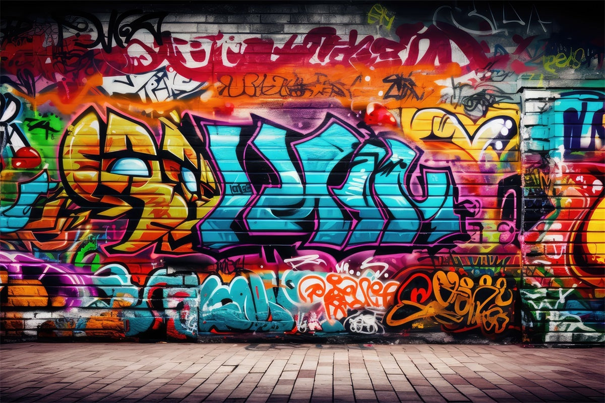 Graffiti Backdrop Background Lively Artistic Brick Backdrop UK BRP12-123