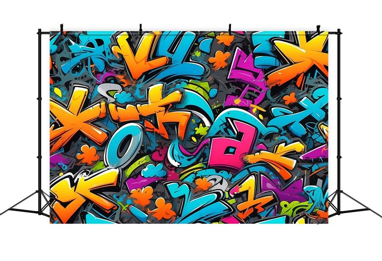 Graffiti Photography Backdrops Energetic Abstract Lettering Backdrop UK BRP12-126