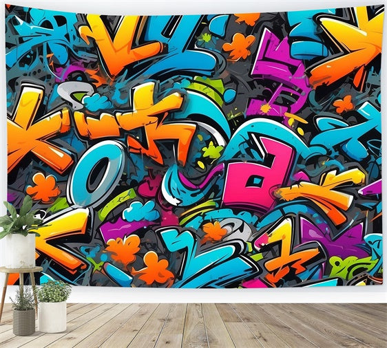 Graffiti Photography Backdrops Energetic Abstract Lettering Backdrop UK BRP12-126