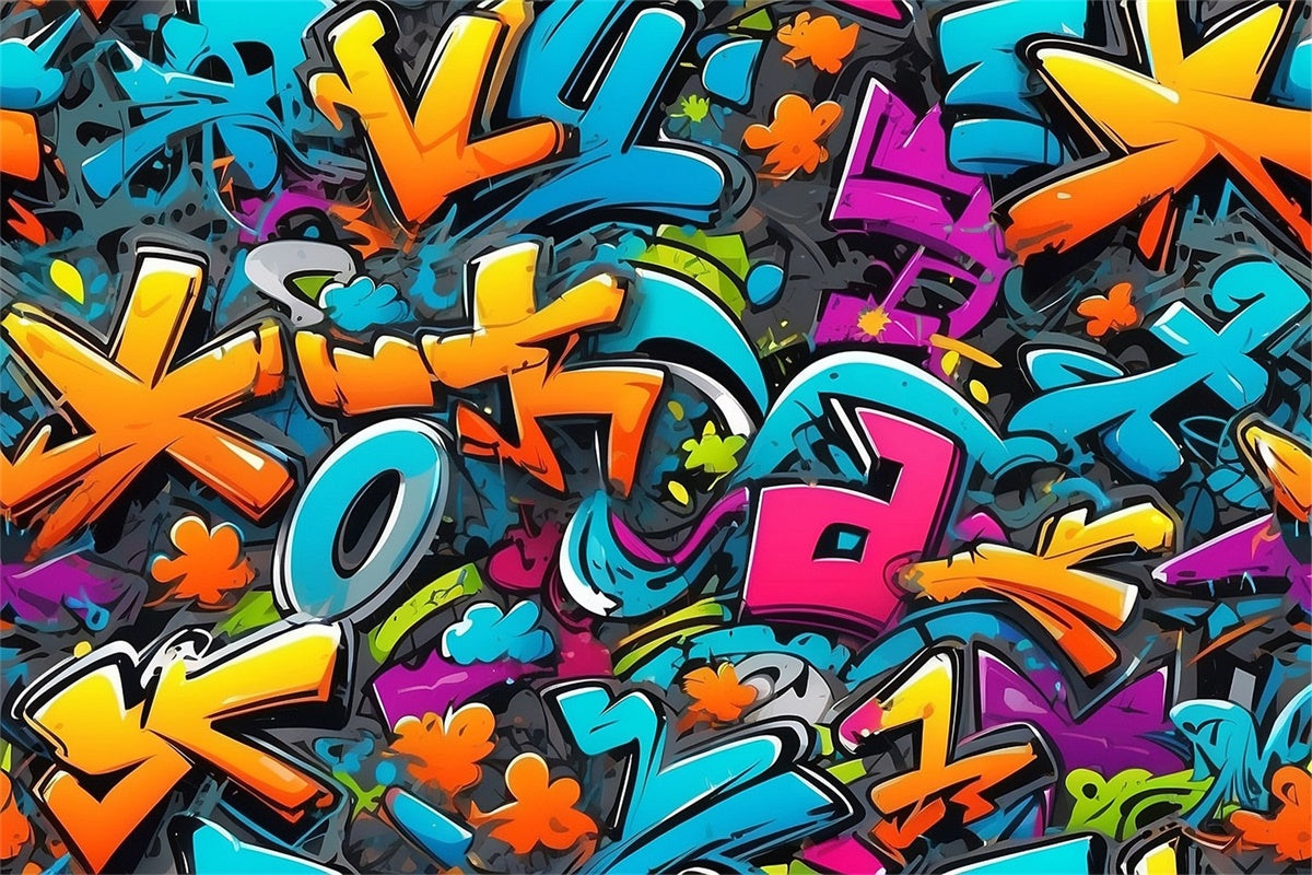 Graffiti Photography Backdrops Energetic Abstract Lettering Backdrop UK BRP12-126