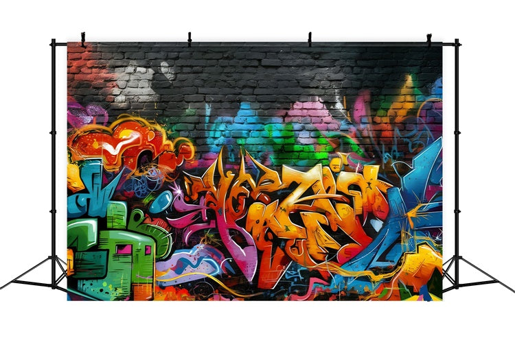 Graffiti Wall Backdrop Dynamic Art Brick Wall Backdrop UK BRP12-127