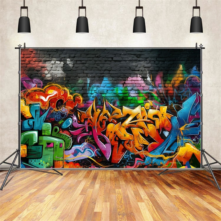 Graffiti Wall Backdrop Dynamic Art Brick Wall Backdrop UK BRP12-127