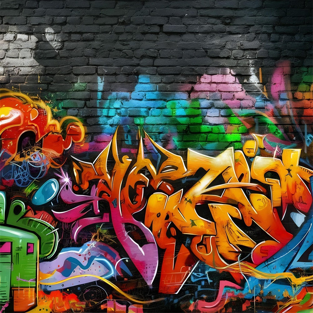 Graffiti Wall Backdrop Dynamic Art Brick Wall Backdrop UK BRP12-127