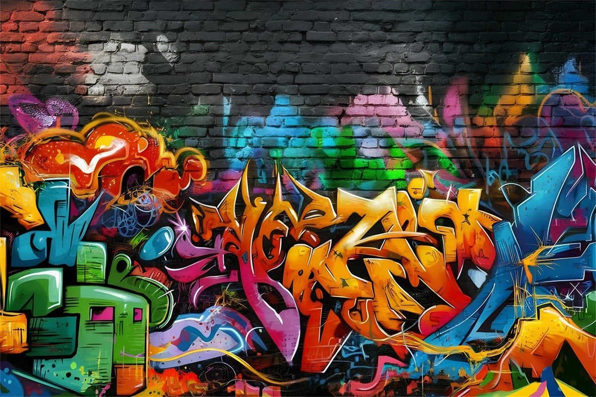 Graffiti Wall Backdrop Dynamic Art Brick Wall Backdrop UK BRP12-127