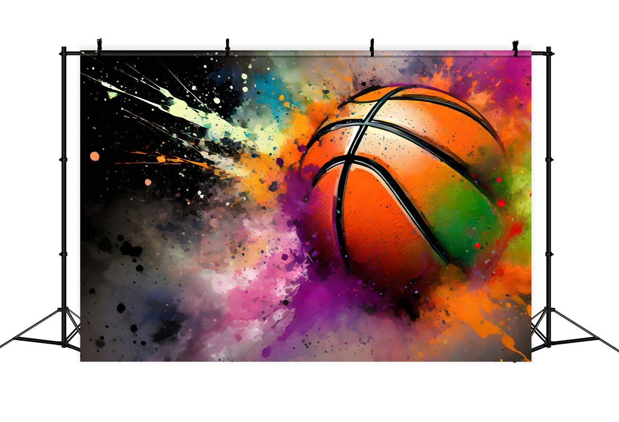 Backdrop Graffiti Vibrant Basketball Splash Art Backdrop UK BRP12-131