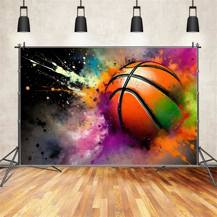 Backdrop Graffiti Vibrant Basketball Splash Art Backdrop UK BRP12-131