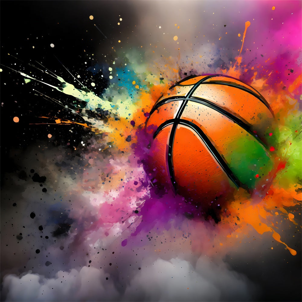 Backdrop Graffiti Vibrant Basketball Splash Art Backdrop UK BRP12-131