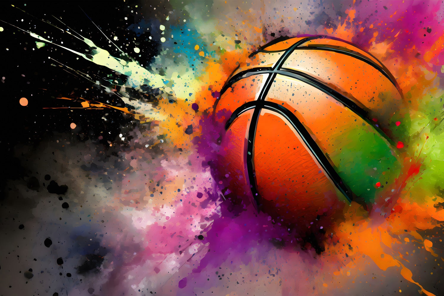 Backdrop Graffiti Vibrant Basketball Splash Art Backdrop UK BRP12-131