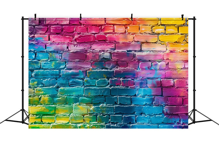 Graffiti Photo Backdrops Colorful Painted Brick Backdrop UK BRP12-132