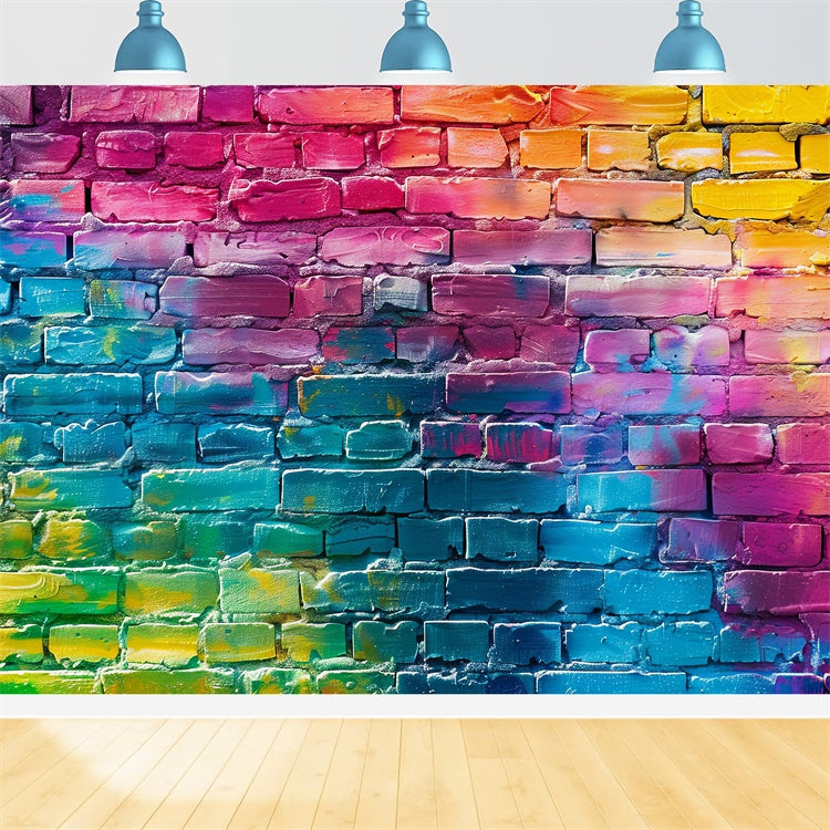 Graffiti Photo Backdrops Colorful Painted Brick Backdrop UK BRP12-132