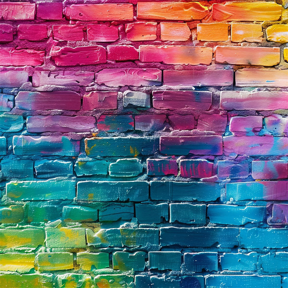 Graffiti Photo Backdrops Colorful Painted Brick Backdrop UK BRP12-132