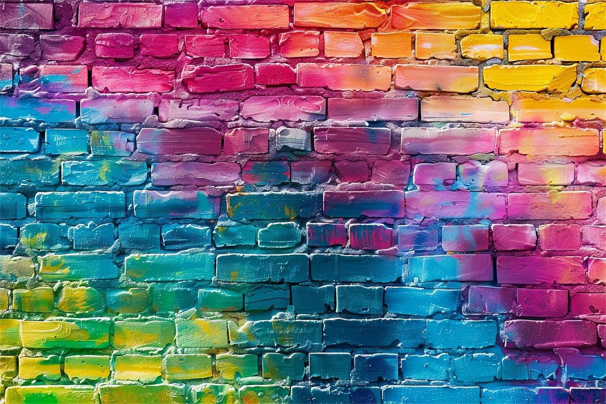 Graffiti Photo Backdrops Colorful Painted Brick Backdrop UK BRP12-132