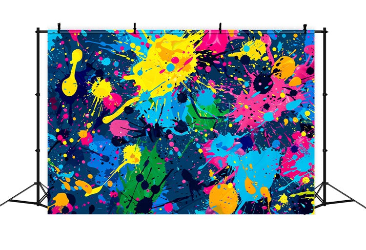 Backdrop Graffiti Colorful Abstract Paint Blots Backdrop UK BRP12-135