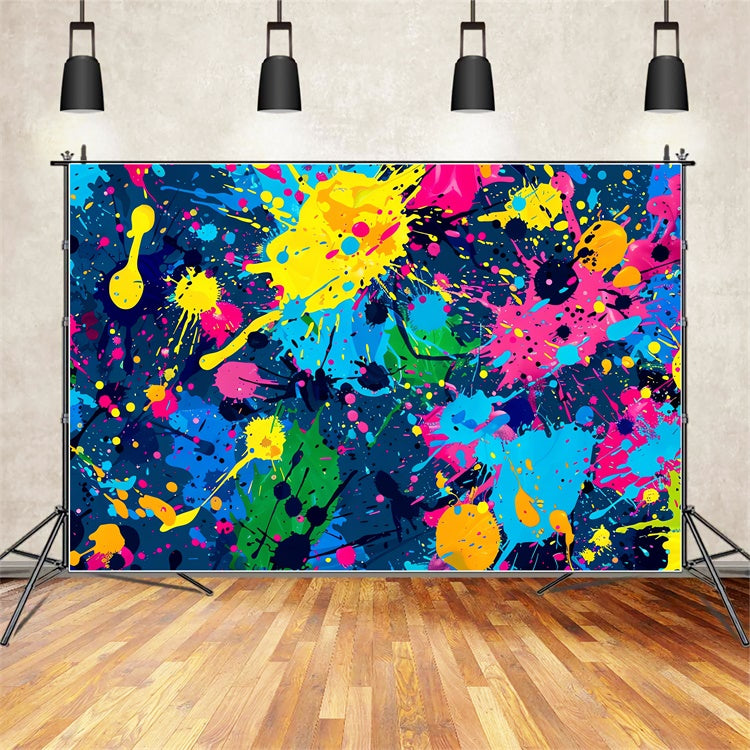 Backdrop Graffiti Colorful Abstract Paint Blots Backdrop UK BRP12-135