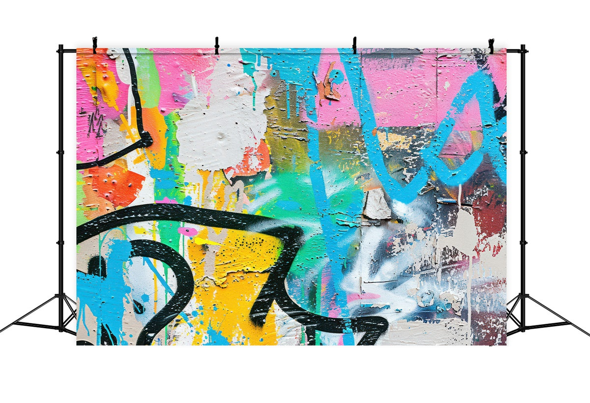 Graffiti Backdrop Colorful Art Wall Photography Backdrop UK BRP12-143