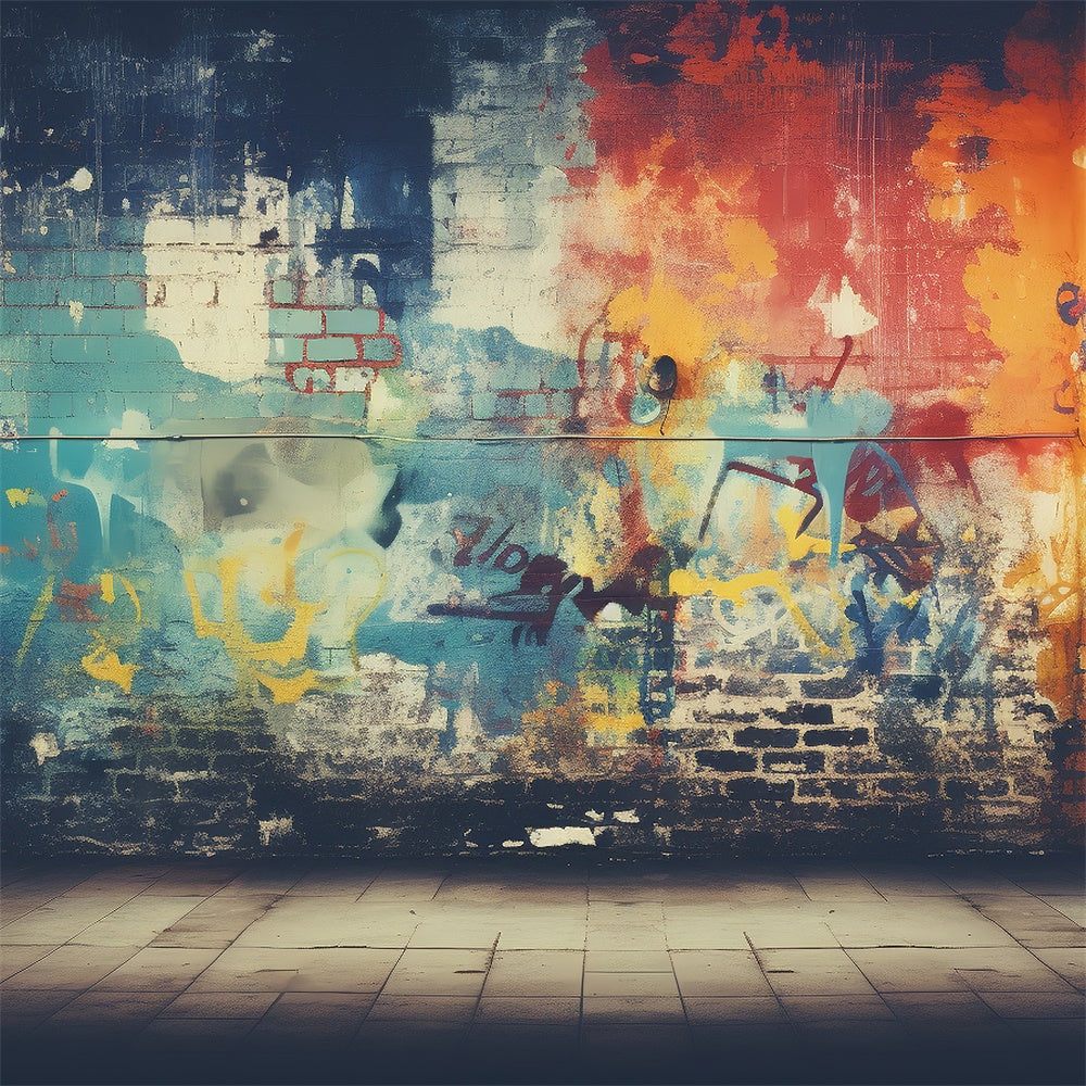 Graffiti Backdrop Photography Brick Wall Modern Design Backdrop UK BRP12-144