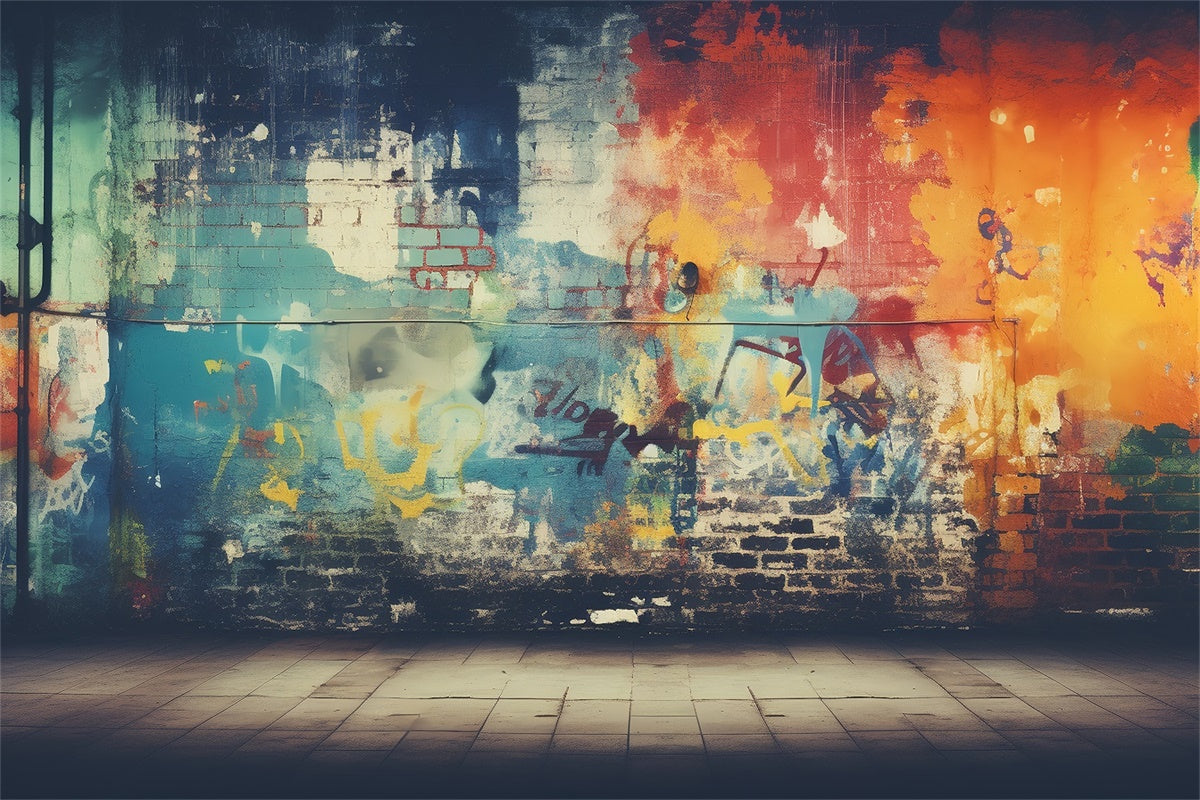 Graffiti Backdrop Photography Brick Wall Modern Design Backdrop UK BRP12-144