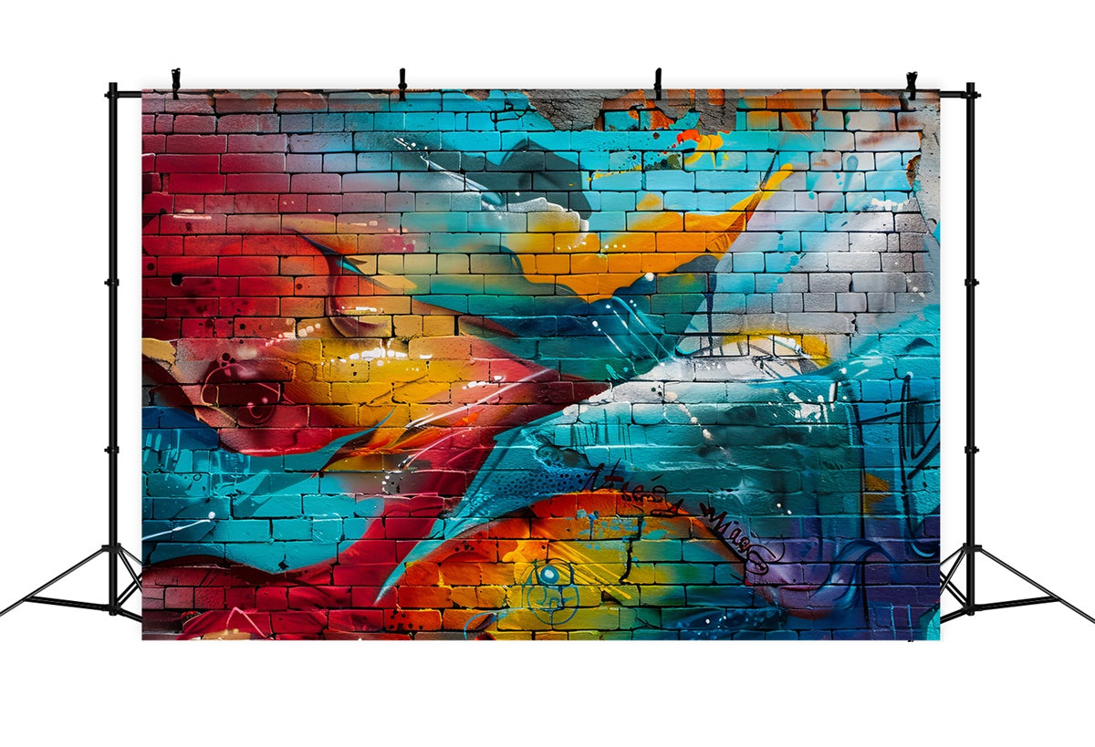 Graffiti Backdrop Background Creative Color Brick Wall Backdrop UK BRP12-147