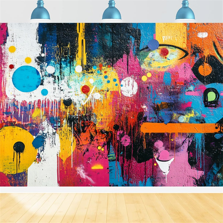 Backdrop Graffiti Vibrant Abstract Paint Wall Backdrop UK BRP12-157