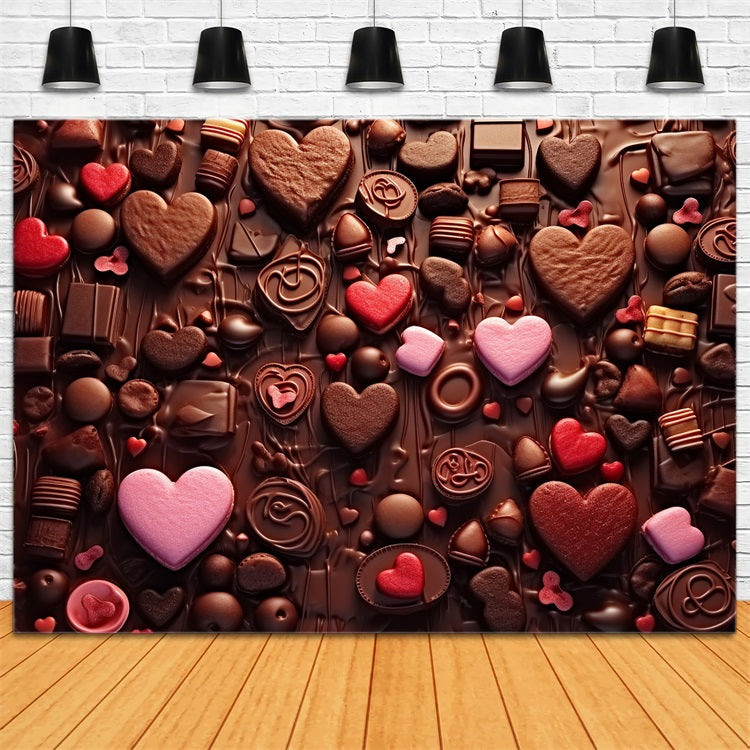 Valentines Heart Backdrop Sweet Heart Chocolate Decor Backdrop UK BRP12-161